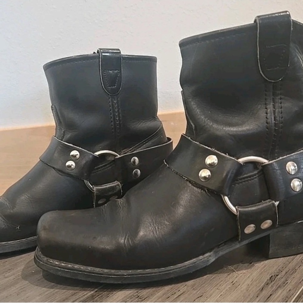 Double H Black Ankle Boots with Silver Accents